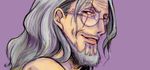  facial_hair glasses goatee grey_hair male male_focus one_piece silvers_rayleigh solo 