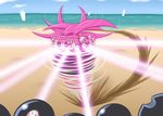  1girl aino_megumi beach cure_lovely day eye_beam hagane_neko happinesscharge_precure! pink_eyes pink_hair precure saiark spinning 