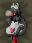  after_sex anus balls blush cum cum_in_ass cum_inside cumshot erection feral gay howling_wolves knot looking_at_viewer lying male nintendo on_back orgasm penis pok&eacute;mon poochyena saliva tears tongue tongue_out video_games 