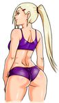  1girl :3 ass curvy female gym gym_uniform highres huge_ass legs monochrome naruto naruto_shippuuden ponytail r3ydart reydart sketch smile yamanaka_ino 
