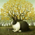  animal bunny kazami_(kuroro) nature oversized_animal tree 