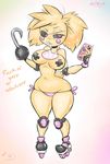  animatronic big_breasts breasts clothing dullvivid eye_patch eyewear female five_nights_at_freddy&#039;s five_nights_at_freddy&#039;s_2 inline_skates machine mechanical neo_chica pasties pigtails pirate robot selfie skater thong toy_chica_(fnaf) wide_hips 