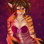 clothed clothing feline female lingerie looking_at_viewer mammal nayel-ie one_eye_closed skimpy solo tiger whiskers 