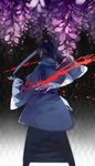  bad_id bad_pixiv_id blood closed_eyes flower from_behind hakama haori highres japanese_clothes katana lyodi male_focus mole mole_under_eye scarf shinsengumi solo sword touken_ranbu weapon white_scarf wisteria yamato-no-kami_yasusada 