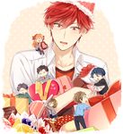  4boys bad_id bad_pixiv_id black_hair blonde_hair blue_hair blush bouquet bow box brown_hair chibi chocolate flower food fork fruit gekkan_shoujo_nozaki-kun gift hair_bow happy_birthday heart heart-shaped_box hori_masayuki kashima_yuu mery_(apfl0515) mikoshiba_mikoto miniboy minigirl multiple_boys multiple_girls nozaki_umetarou orange_hair polka_dot polka_dot_bow purple_hair red_eyes red_hair rose sakura_chiyo seo_yuzuki valentine wakamatsu_hirotaka 