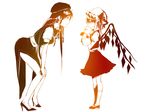  ascot bent_over bow braid chinese_clothes flandre_scarlet hat high_heels hong_meiling hug_(yourhug) long_hair mary_janes monochrome multiple_girls ribbon shoes short_hair side_ponytail stuffed_animal stuffed_toy teddy_bear touhou twin_braids wings 