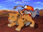  avian babysitter babysitting bird cub disney feline female kiara lion male mammal mcfan meerkat mongoose sex the_lion_king timon young zazu 