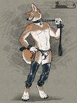  balls canine collar coyote cuffs harness leash legwear male mammal piercing redcoatcat rubber salonkitty sheath stockings 