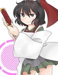  androgynous black_hair grey_eyes hat jandare japanese_clothes kariginu len'en miko senri_tsurubami short_hair skirt smile solo tabi 