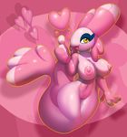  2015 alomomola anthro blush breasts elpatrixf female nintendo nipples nude pink_skin pok&eacute;mon pussy solo thumbs_up video_games yellow_eyes 