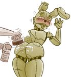  animatronic bathing blush brush butt five_nights_at_freddy&#039;s five_nights_at_freddy&#039;s_3 golden_bonnie_(fnaf) machine mechanical ragdoll robot snaxattacks stitches suggestive tongue 