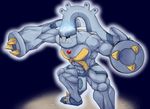  2015 abs anthro biceps big_muscles bronzong luminescence male metagross muscles nintendo nude pecs plain_background pok&eacute;mon red_eyes shiny_pok&eacute;mon solo standing teeth video_games waddledox 