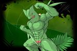  2015 abs abstract_background anthro biceps big_muscles butt looking_at_viewer male muscles nintendo pecs pok&eacute;mon pose reptile scalie sceptile solo spread_legs spreading standing video_games waddledox 