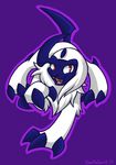  absol ambiguous_gender canine fur hair mammal nintendo open_mouth plain_background pok&eacute;mon red_eyes solo teeth tongue video_games white_fur white_hair xiamtheferret 