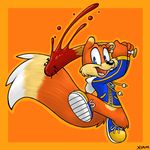 anthro baseball_bat blood blue_eyes conker conker&#039;s_bad_fur_day fur hoodie male mammal nail open_mouth orange_fur rodent solo squirrel teeth tongue weapon xiamtheferret 