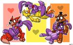  &lt;3 avian bear bib bird blush bonnie_(fnaf) bow brown_fur canine chica_(fnaf) chicken eye_patch eyewear five_nights_at_freddy&#039;s fox foxy_(fnaf) freddy_(fnaf) fur hat lagomorph machine mammal mechanical one_eye_closed pirate purple_fur rabbit red_fur robot teeth wink xiamtheferret yellow_feathers 