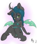  2015 anthro changeling clothed clothing female friendship_is_magic mdgusty my_little_pony queen_chrysalis_(mlp) skimpy solo young 