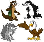  ambiguous_gender avian badger bird black_fur blue_eyes brown_eyes brown_feathers brown_fur cute eagle fish fur green_eyes grey_fur mammal marine mustelid open_mouth otter plain_background porcupine rodent teeth white_feathers white_fur xiamtheferret 