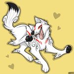  &lt;3 2014 canine cute dog eyes_closed female fur mammal solo teeth tongue video_games white_fur xiamtheferret ōkami 