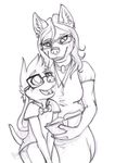  age_difference anthro avoid_posting book canine child clothed clothing cub cute duo eyewear female fox fur glasses hair interspecies lagomorph lagopmorph larger_female long_hair male mammal monochrome necklace necktie open_mouth r3drunner rabbit reading size_difference sketch smaller_male smile young 