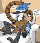  ... avian bird blue_jay blush cartoon_network english_text male mammal mordecai_(regular_show) open_mouth raccoon regular_show rigby_(regular_show) text tongue xiamtheferret 