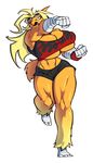  anthro avian big_breasts bigdad bird blaziken blonde_hair blue_eyes breasts cleavage clothed clothing eyewear faye_valentine female goggles hair huge_breasts long_hair looking_at_viewer mammal muscles muscular_female navel nintendo open_mouth pok&eacute;mon shirt shorts solo tank_top video_games wristband 