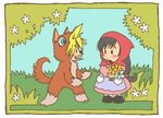  big_bad_wolf cloud_strife cloud_tifa cosplay final_fantasy final_fantasy_vii little_red_riding_hood lowres parody tail tifa_lockhart tifa_lockheart wolf wolf_ears wolf_tail younger 