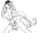  artist_request breasts final_fantasy final_fantasy_vii greyscale large_breasts long_hair lowres monochrome shorts suspenders tank_top tifa tifa_lockhart tifa_lockheart 