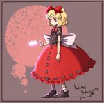  1girl blonde_hair bubble_skirt character_name daitai_konna_kanji doll doll_joints flower medicine_melancholy skirt solo touhou 