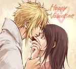  alternate_costume chocolate cloud_strife cloud_tifa final_fantasy final_fantasy_vii happy_valentine heart licking lowres tifa_lockhart tifa_lockheart valentine 