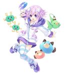  choujigen_game_neptune compile_heart dogoo dress fish monster neptune neptune_(choujigen_game_neptune) neptune_(series) purple_heart slime solo_focus thighhighs tsunako 