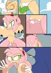  2015 amy_rose anal anthro anus areola big_breasts breasts cloudz comic cream_the_rabbit english_text erect_nipples erection female hedgehog huge_breasts lagomorph male mammal nipples nude oral penis pussy rabbit rimming sega sex sonic_(series) sonic_the_werehog tentacles text titfuck werehog 