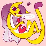  bitsybelmont bong breasts cat drugs feline female fur hair long_hair mammal marijuana nipples nude pubes purple_hair small_breasts smoking tagme yellow_fur 