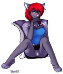  alpha_channel canine clothed clothing female hair mammal plain_background porin pussy red_hair sitting skimpy skirt solo transparent_background upskirt wolf 