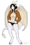  alpha_channel breasts clothed clothing dragon female horn jacket looking_at_viewer plain_background porin skimpy solo transparent_background wings 