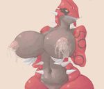  big_breasts breasts female groudon hand_on_breasts lactating legendary_pok&eacute;mon looking_away milk nintendo nipples pok&eacute;mon presenting puffy_nipples signirsol solo thick_thighs video_games wide_hips 