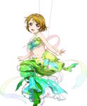  brown_hair hair_ornament koizumi_hanayo looking_at_viewer love_live! love_live!_school_idol_festival love_live!_school_idol_project mermaid_costume official_art purple_eyes short_hair smile solo third-party_edit transparent_background 