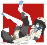  2015 4_toes 5_fingers anthro belt biped camboody canid canine canis clothing diaper digitigrade dipstick_tail dog eyebrows eyelashes feces female fur hair hat humanoid_hands husky long_hair looking_at_viewer lying mammal messy_diaper multicolored_tail nurse nurse_uniform on_back open_mouth pawpads scat seductive signature simple_background soiling solo teeth toes tongue uniform urine watersports wet_diaper wetting 