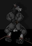  balls bdsm bondage bound canine gay looking_at_viewer looking_back male mammal solo tagme video_games volac warcraft were werewolf worgen 