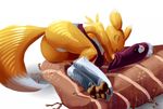  bandai butt curled_up digimon eyes_closed female lying nude pillow pussy renamon sleeping solo 