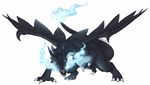  alasurth ambiguous_gender charizard dragon fire mega_charizard mega_charizard_x mega_evolution nintendo open_mouth plain_background pok&eacute;mon red_eyes teeth tongue video_games 