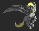  2015 blonde_hair bone cutie_mark derp_eyes derpy_hooves_(mlp) dimfann equine female friendship_is_magic hair hi_res mammal my_little_pony pegasus plain_background short_hair solo wings 