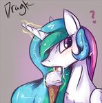  2015 ? dragk eating equine female feral food friendship_is_magic horn ice_cream mammal my_little_pony princess_celestia_(mlp) solo winged_unicorn wings 
