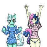  anthro bonbon_(mlp) earth_pony equine female friendship_is_magic horn horse lyra_heartstrings_(mlp) mammal mirapony my_little_pony pony unicorn 