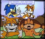  2015 amuzoreh badger breasts canine english_text female fox hedgehog male mammal miles_prower mustelid sega sonic_(series) sonic_the_hedgehog sticks_the_jungle_badger straight text 