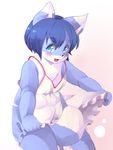  2013 blue_eys blue_fur blush canine dog female flat_chested fur hair kemono loli mammal purple_hair short_hair unknown_artist young 