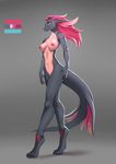  2015 alanscampos anthro breasts dragon female hair horn mammal nipples nude solo 