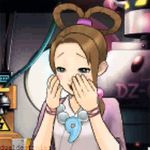  1girl 3d ace_attorney animated animated_gif ayasato_harumi ayasato_harumi\r\n brown_hair eyes_closed gyakuten_saiban hands_on_face hands_on_own_face looking_at_viewer lowres pearl_fey 