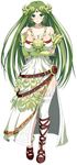  bad_id bad_twitter_id bare_shoulders choker circlet collarbone d_kurouri green_eyes green_hair highres jewelry kid_icarus long_hair necklace palutena single_thighhigh solo thighhighs very_long_hair 