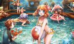  3girls afloat alternate_color bad_id bad_pixiv_id ball beachball bikini blue_eyes breasts breloom brown_eyes brown_hair chimecho closed_eyes corsola eyewear_on_head fishing_rod flower gen_2_pokemon gen_3_pokemon hair_flower hair_ornament haruka_(pokemon) innertube long_hair looking_at_viewer medium_breasts mei_(pokemon) multiple_boys multiple_girls namie-kun outdoors pokemon pokemon_(creature) pokemon_(game) pokemon_bw pokemon_bw2 pokemon_oras shiny_pokemon smile spheal spinda sunglasses super_soaker surskit swablu swimsuit touko_(pokemon) twintails umbrella wading water water_gun zigzagoon 